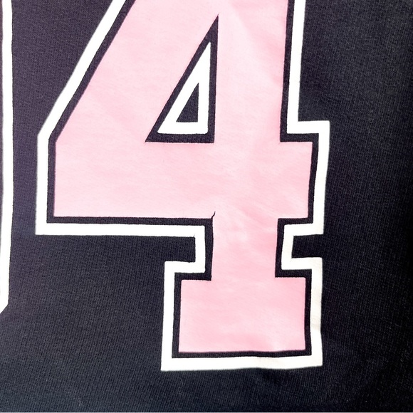 H&M Long Sleeve Crop Top Hoodie, Fantastic 94 in Black, Pink & White - Picture 6 of 11